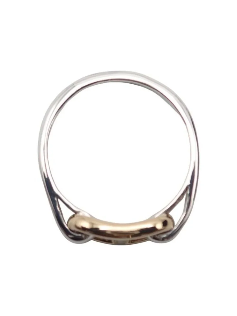 Hermes Chaine D'ancre Vintage Ring 18k Yellow Gold 925 Sterling Silver with